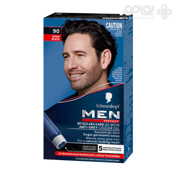 کیت رنگ موی مردانه من پرفکت Men Perfect شماره 90 رنگ مشکی طبیعی