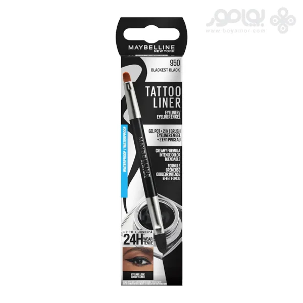 خط چشم ژله ای ضد آب میبلین TATTOO LINER رنگ مشکی