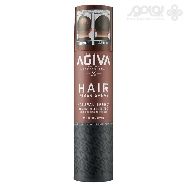 اسپری پرپشت کننده موی آگیوا مدل Fiber Spray رنگ قهوه ای