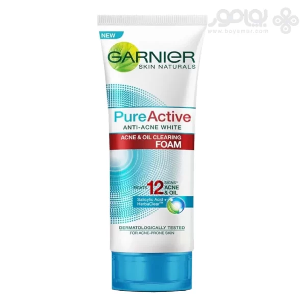 فوم شستشوی گارنیر پیور اکتیو مدل ANTI ACNE WHITE حجم 100 میل