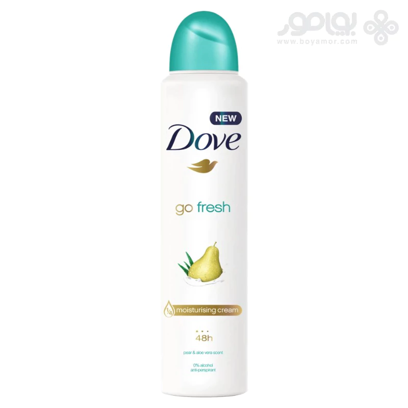 اسپری دئودورانت زنانه داو مدل GO FRESH رایحه گلابی حجم 250 میل