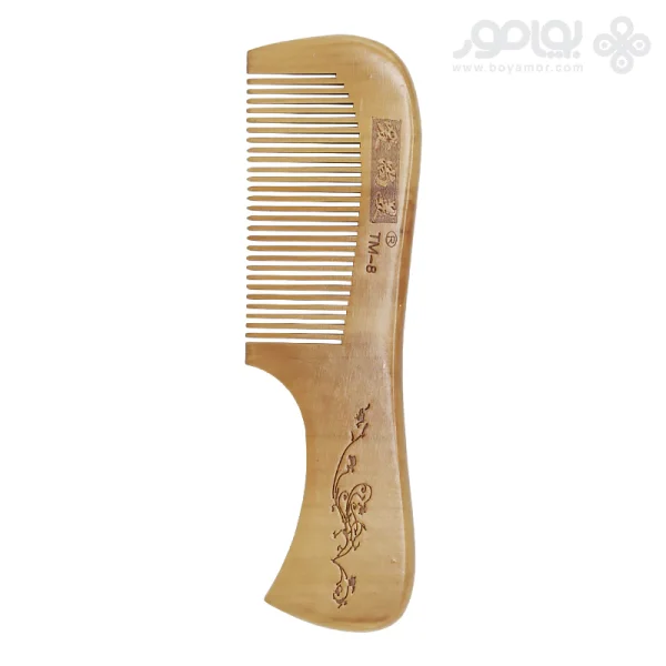 شانه چوبی دسته دار مدل TM-8 دندانه ریز