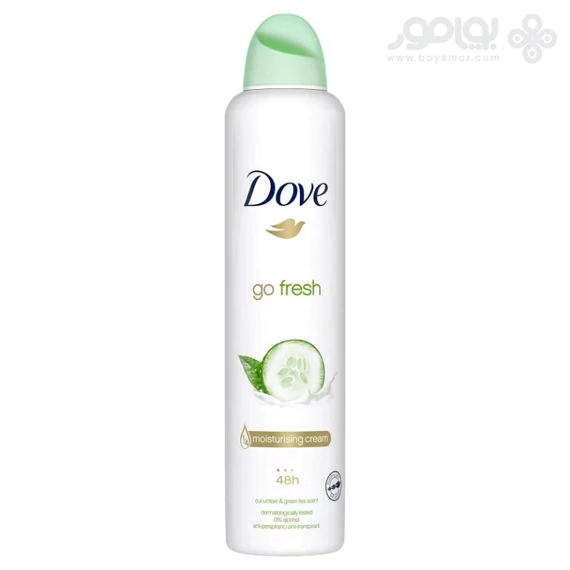 اسپری دئودورانت زنانه داو مدل GO FRESH رایحه خیار 250 میل