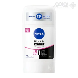 استیک ضد تعریق زنانه نیوا مدل بلک اند وایت INVISIBLE CLEAR حجم 50 میل