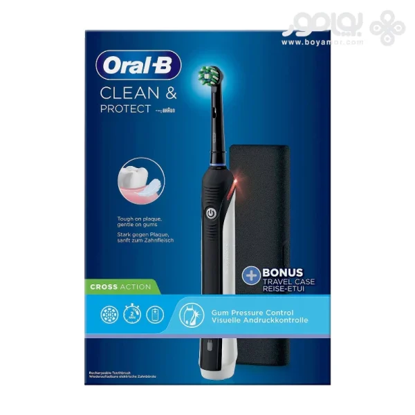 مسواک برقی اورال بی CLEAN & PROTECT مدل CROSS ACTION با کیف مسافرتی