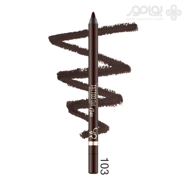 مداد چشم ضد آب گلدن رز مدل TATTOO GEL شماره 103 رنگ قهوه ای متوسط