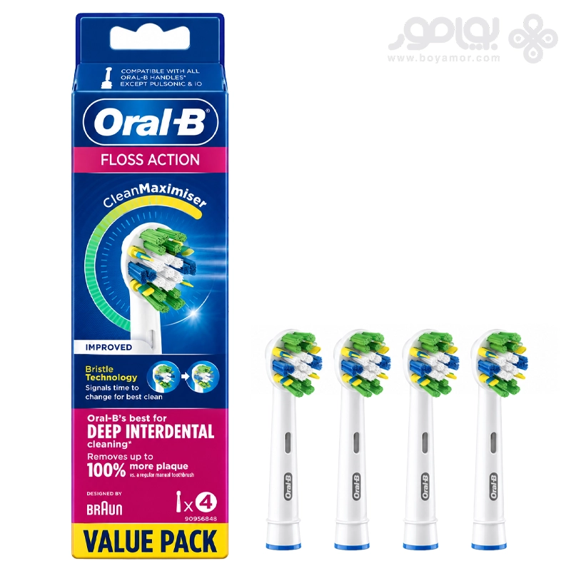 یدک مسواک برقی اورال بی مدل FLOSS ACTION بسته 4 عددی
