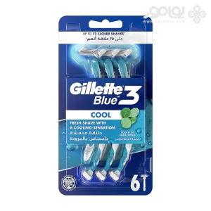 تیغ اصلاح ژیلت مدل Blue 3 سری خنک کننده بسته 6 عددی