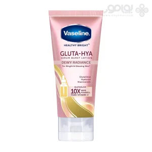 لوسیون بدن درخشان کننده وازلین GLUTA-HYA مدل DEWY RADIANCE