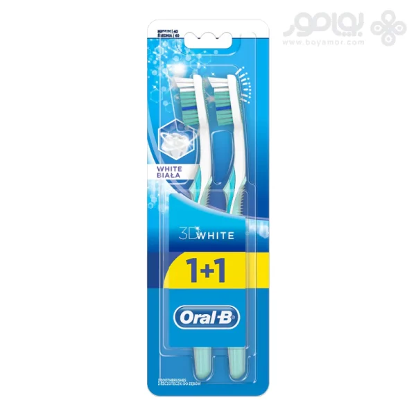 مسواک اورال بی مدل 3D WHITE متوسط سایز 40 بسته 2 عددی