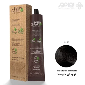 رنگ موی ارگانیک اوری گرین دیکسون شماره 3.0 رنگ قهوه ای متوسط