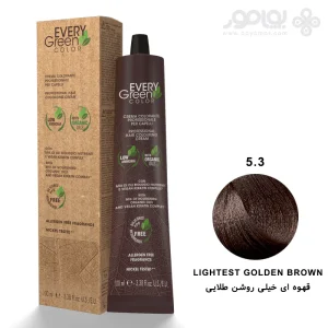 رنگ موی ارگانیک اوری گرین دیکسون 5.3 رنگ قهوه ای خیلی روشن طلایی