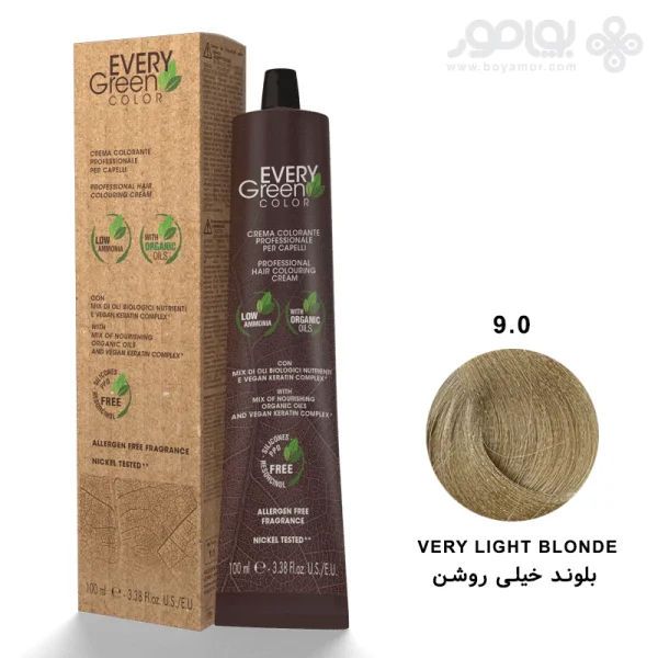 رنگ موی ارگانیک اوری گرین دیکسون شماره 9.0 رنگ بلوند خیلی روشن