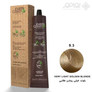 رنگ موی ارگانیک اوری گرین 9.3 رنگ بلوند خیلی روشن طلایی