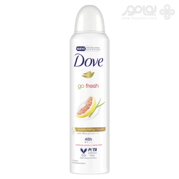 اسپری دئودورانت زنانه داو مدل GO FRESH رایحه گریپ فروت 250 میل