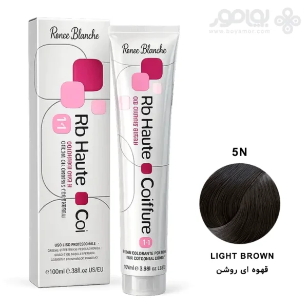 رنگ موی رنه بلانش سری COIFFURE شماره 5N رنگ قهوه ای روشن