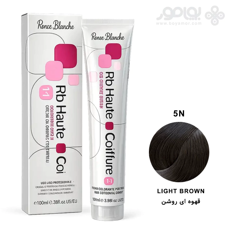 رنگ موی رنه بلانش سری COIFFURE شماره 5N رنگ قهوه ای روشن