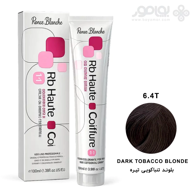 رنگ موی رنه بلانش سری COIFFURE شماره 6.4T بلوند تنباکویی تیره