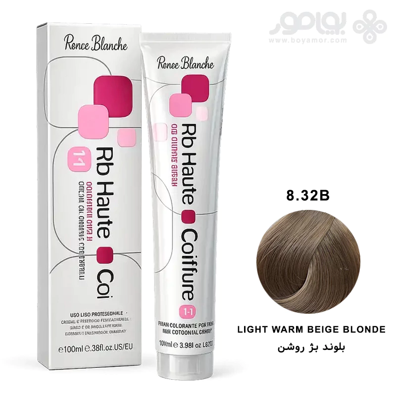 رنگ موی رنه بلانش سری COIFFURE شماره 8.32B رنگ بلوند بژ روشن