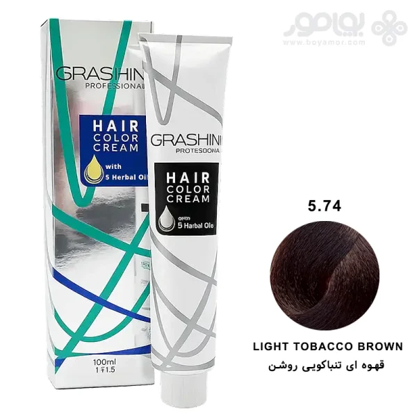 رنگ موی گراشین شماره 5.74 قهوه ای تنباکویی روشن
