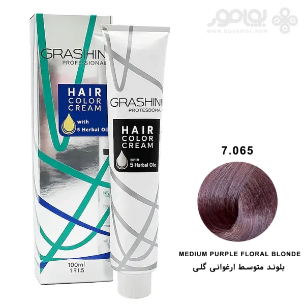 رنگ موی گراشین شماره 7.065 بلوند متوسط ارغوانی گلی