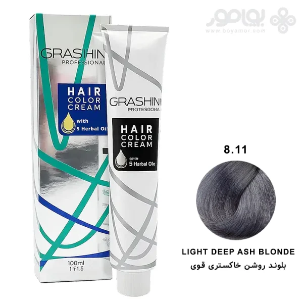 رنگ موی گراشین شماره 8.11 بلوند روشن خاکستری قوی