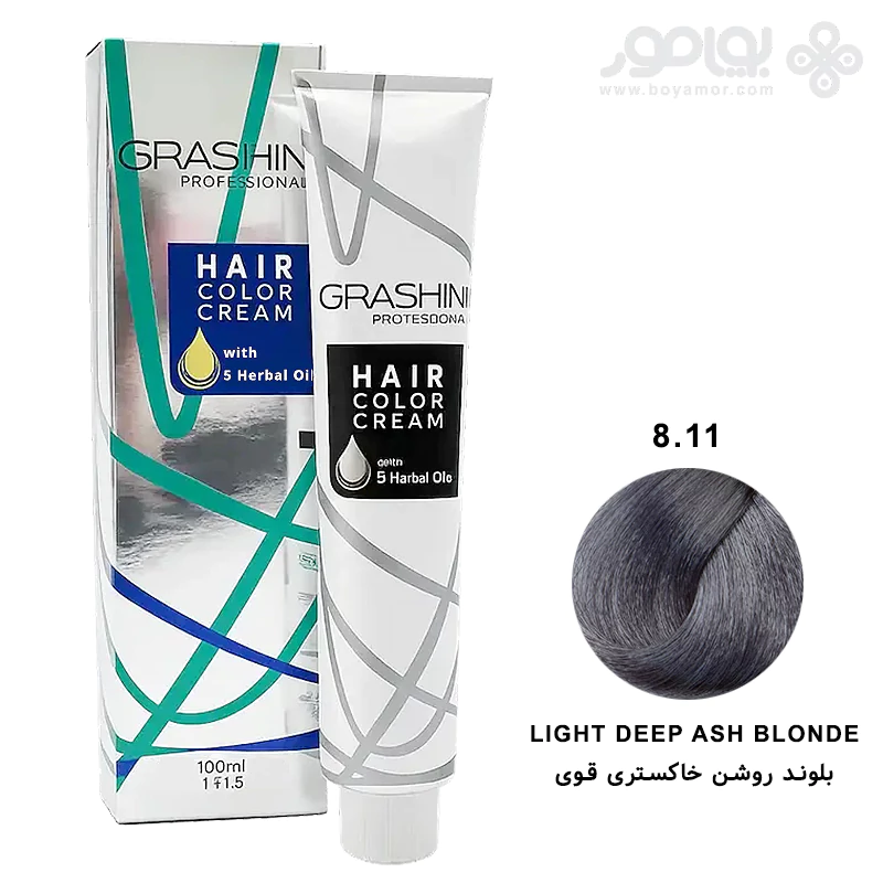 رنگ موی گراشین شماره 8.11 بلوند روشن خاکستری قوی