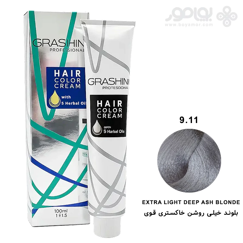 رنگ موی گراشین شماره 9.11 بلوند خیلی روشن خاکستری قوی