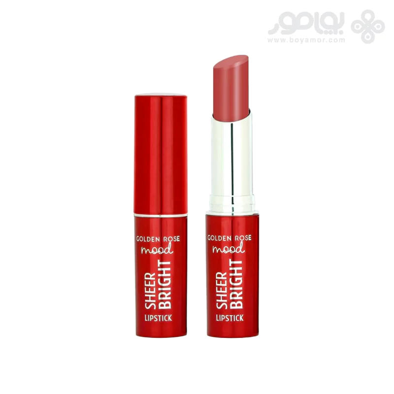 رژ لب جامد گلدن رز SHEER BRIGHT شماره 102 رنگ PEACH BLISS