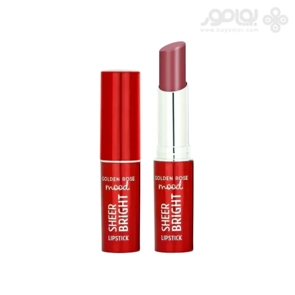 رژ لب جامد گلدن رز SHEER BRIGHT شماره 107 رنگ MOOD MAUVE