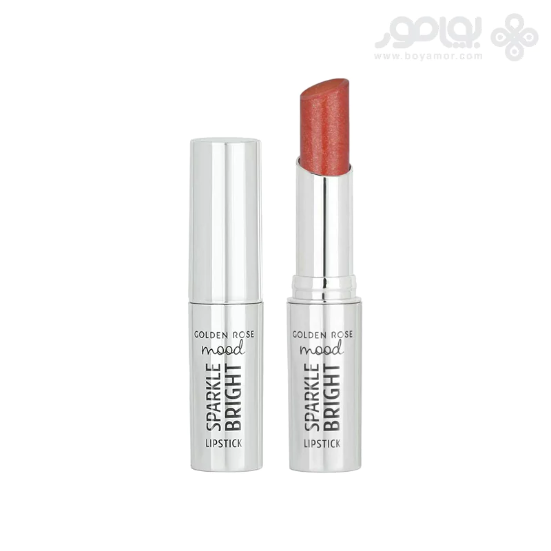 رژ لب جامد گلدن رز مدل SPARKLE BRIGHT شماره 152 رنگ PEACH GLAM