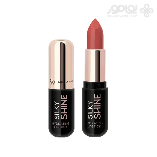 رژ لب جامد گلدن رز مدل SILKY SHINE شماره 218