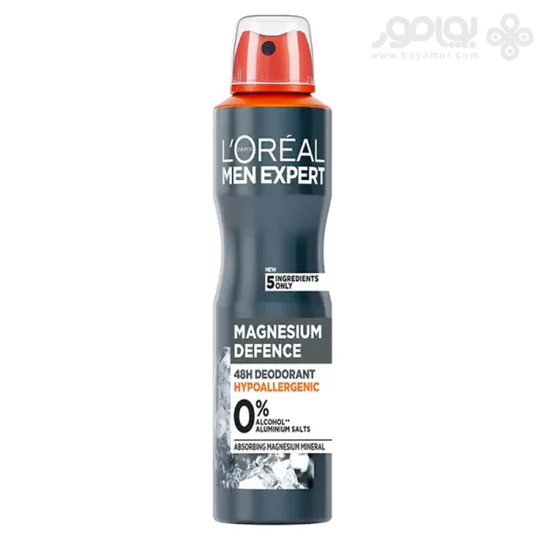 اسپری ضد تعریق لورال مدل MAGNESIUM DEFENCE ماندگاری 48 ساعته