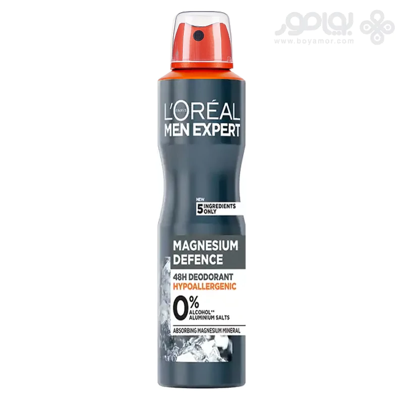 اسپری ضد تعریق لورال مدل MAGNESIUM DEFENCE ماندگاری 48 ساعته