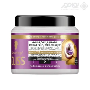 ماسک موی ضد ریزش 4 در 1 گلیس مدل ANTI-HAIR FALL حجم 400 میل