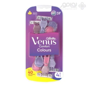 خودتراش ژیلت ونوس 3 تیغ سری COMFORT COLOURS بسته 4 عددی