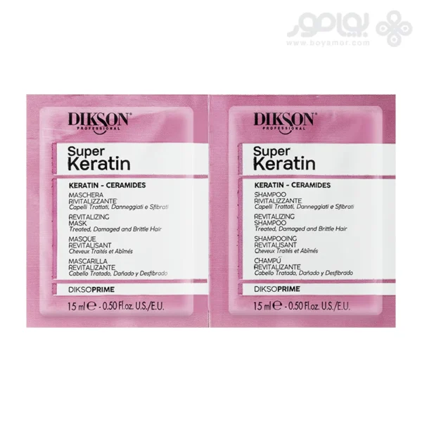 شامپو و ماسک مو ساشه ای دیکسون پرایم مدل SUPER KERATIN