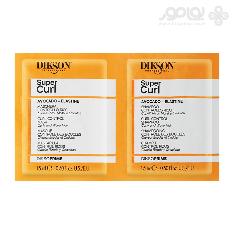 شامپو و ماسک مو ساشه ای موهای فر دیکسون پرایم مدل SUPER CURL