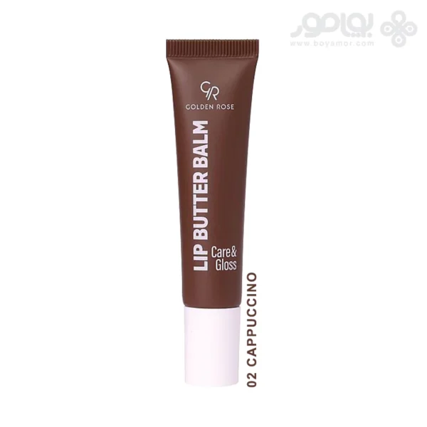 بالم لب تیوبی گلدن رز CARE & GLOSS شماره 02 رنگ CAPPUCCINO