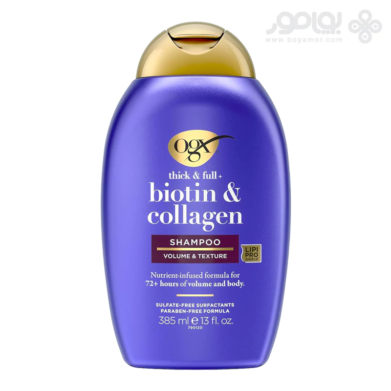 شامپو حجم دهنده و ضد ریزش او جی ایکس BIOTIN COLLAGEN حجم 385 میل