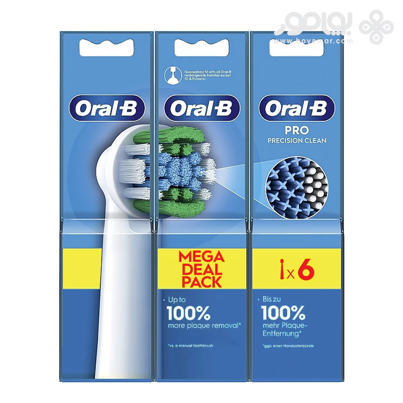 یدک مسواک برقی اورال بی مدل PRO PRECISION CLEAN بسته 6 تایی