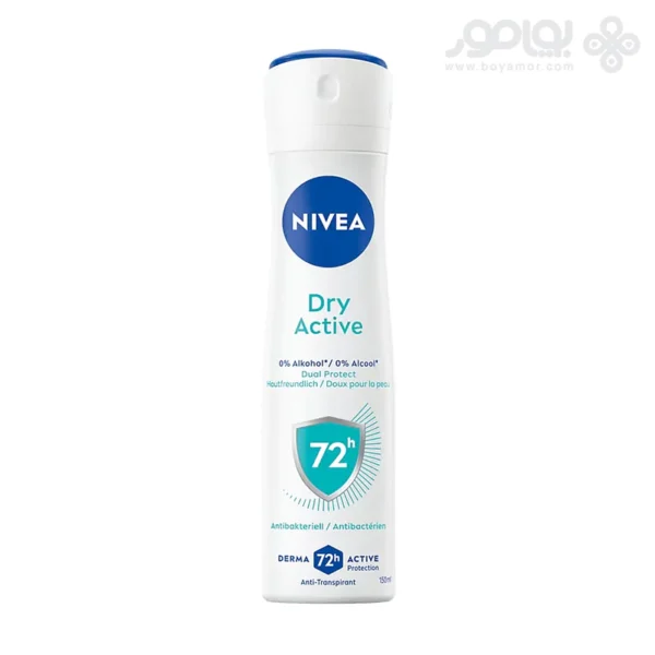اسپری دئودورانت زنانه نیوا DRY ACTIVE حجم 150 میل