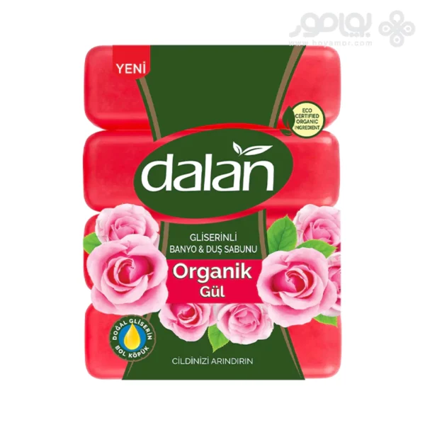 صابون دالان حاوی گلیسیرین و عصاره گل رز بسته 4 عددی