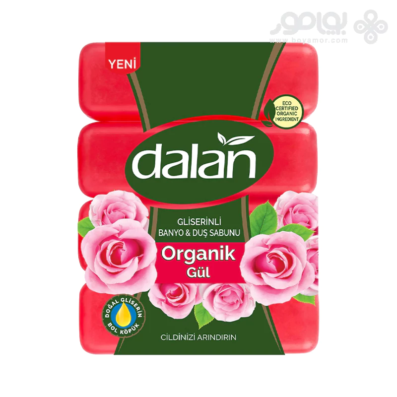 صابون دالان حاوی گلیسیرین و عصاره گل رز بسته 4 عددی